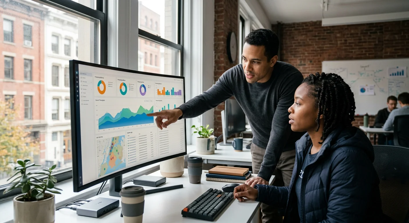 AI workflow dashboard monitoring automation performance for New York business operations