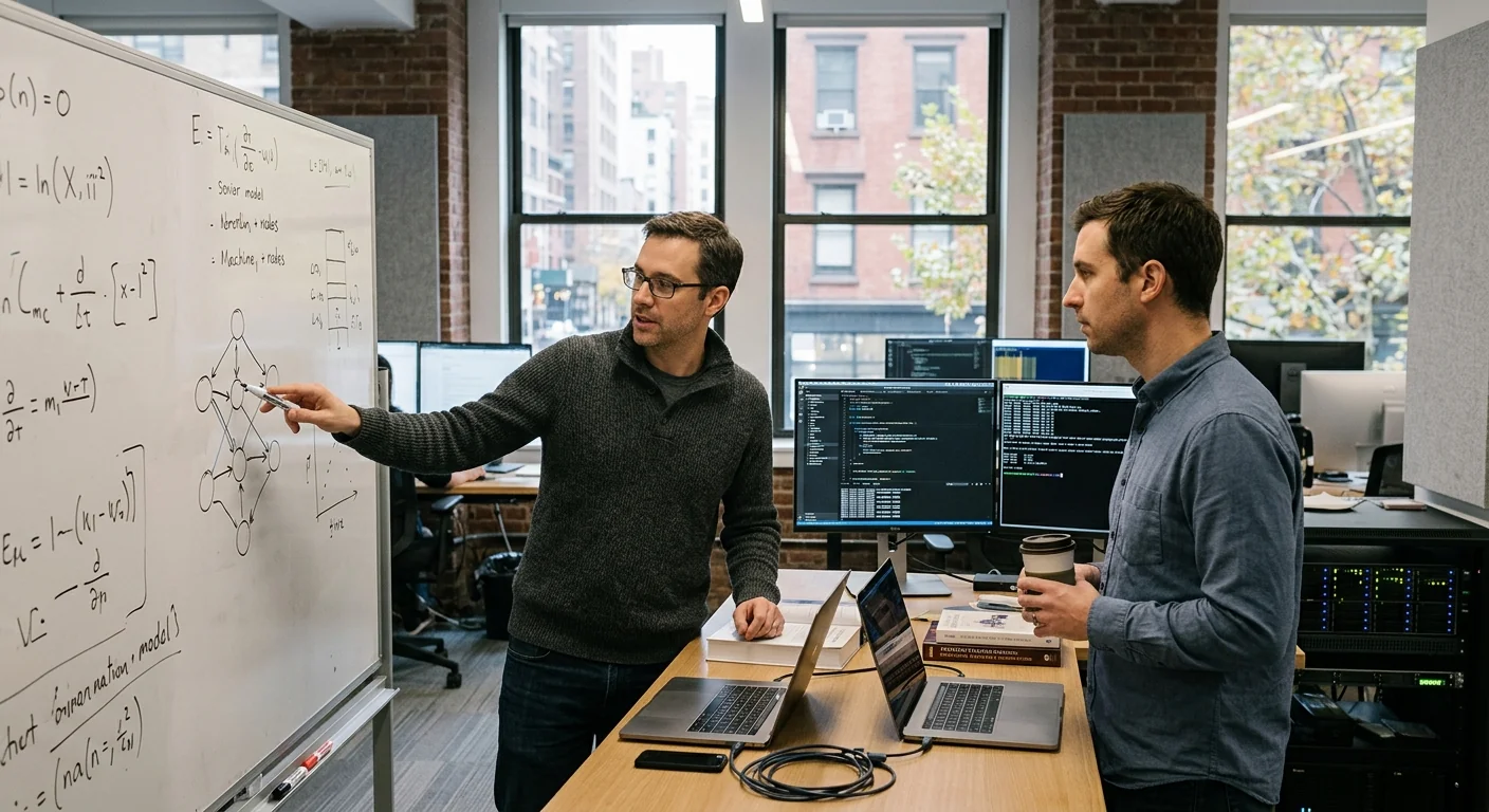 Consultant reviewing automation pricing factors with a New York business owner