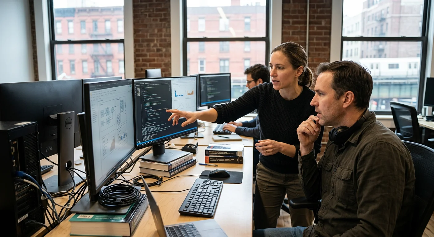 Engineer testing a custom AI integration pipeline for a New York client