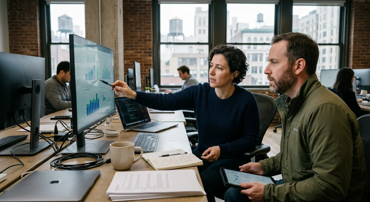 Team planning a custom AI automation build for a New York business office
