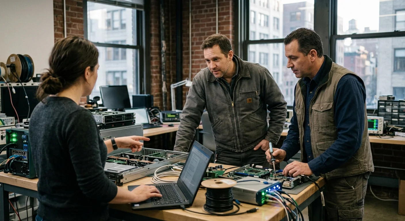 AI specialists testing a custom machine learning deployment for a New York client