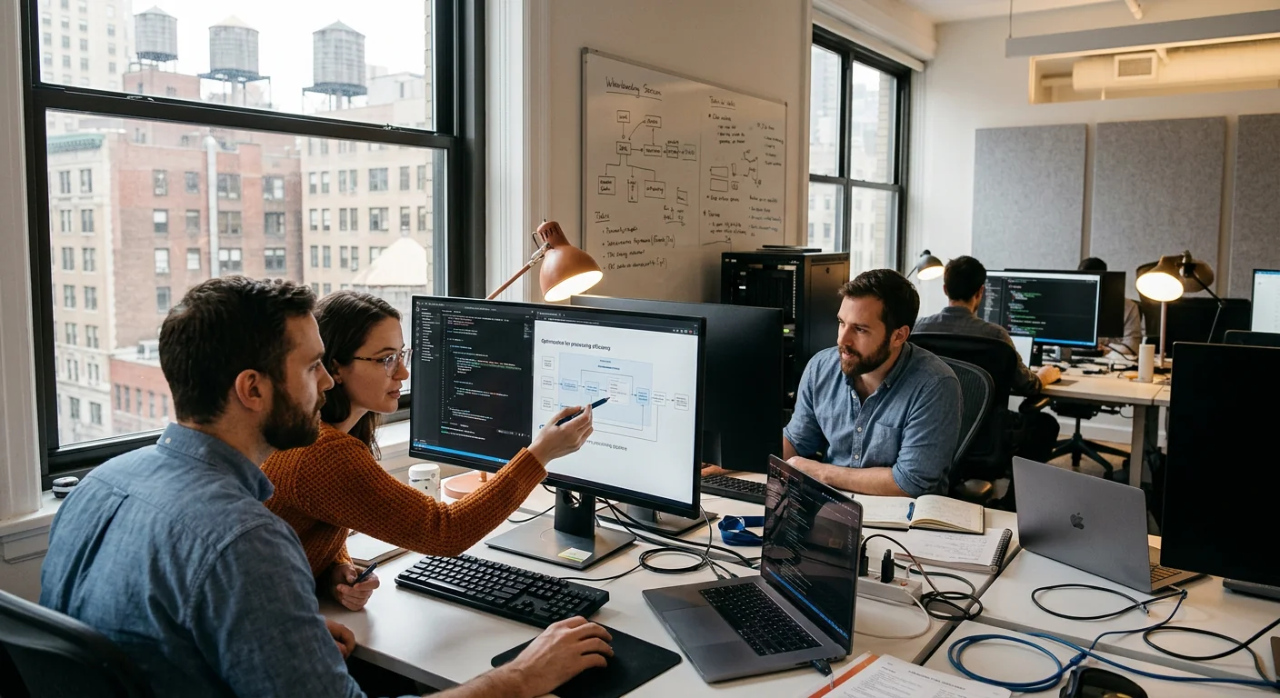 Engineer configuring a fine-tuned generative AI pipeline for a New York client